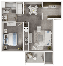 1 Bedroom, 1 Bath B202 floor plan