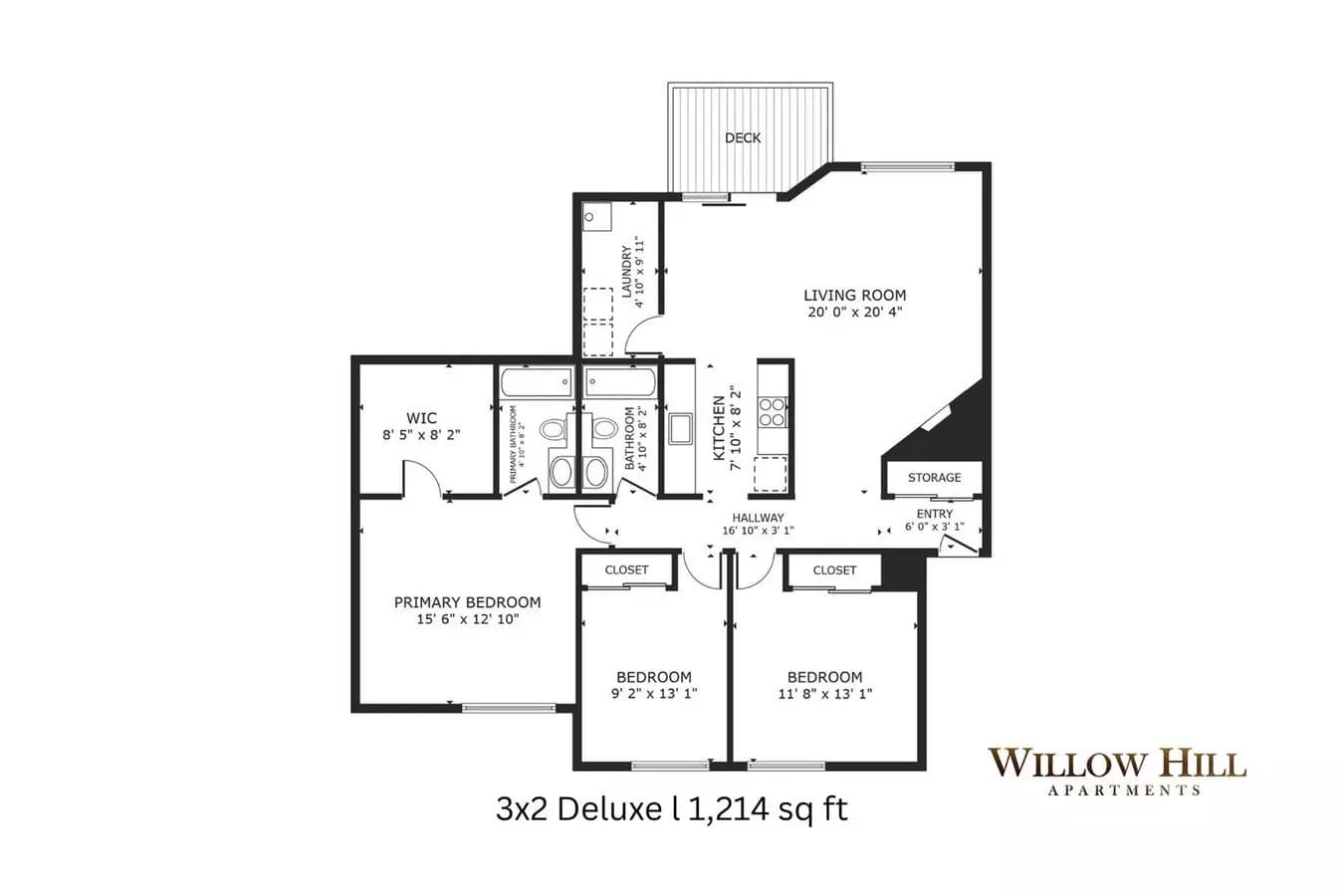 3 Bedroom Deluxe W111 floor plan