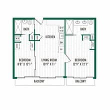 2x2 1402 floor plan