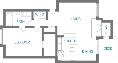 1 Bed 1 Bath Large 0932 floor plan