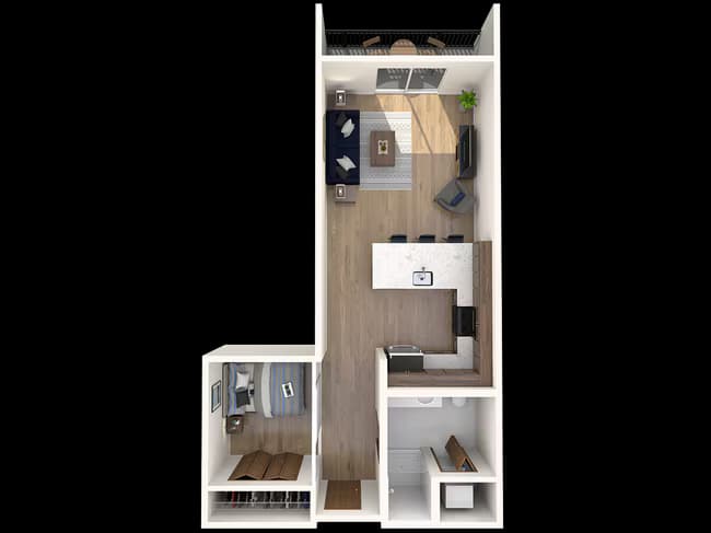 Open One Bedroom 609 floor plan