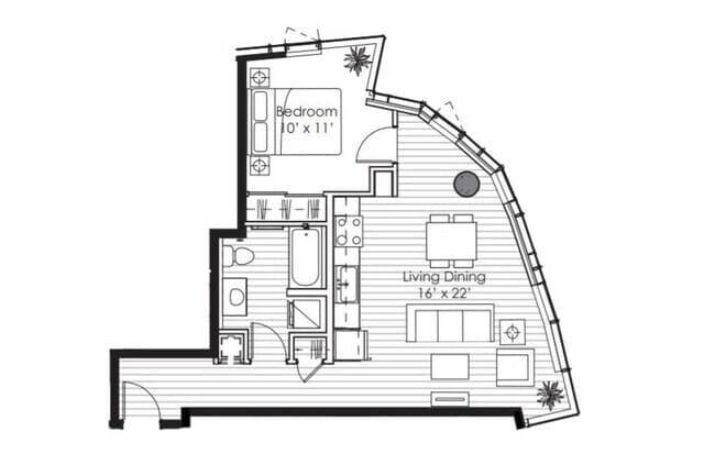 1x1 L S-1118 floor plan