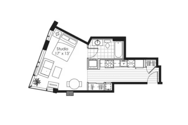 Studio - 06 Floorplan (505SF) N-0604 floor plan