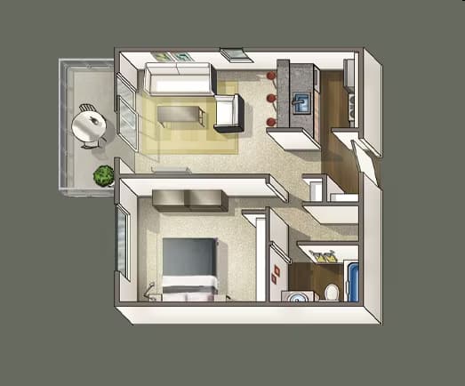 1x1 Small Classic J-15 floor plan