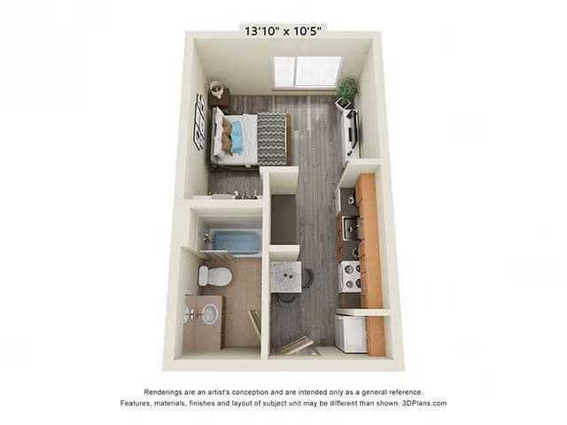 Studio 50 Percent AMI 413 floor plan