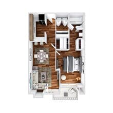 One Bedrom One Bath 309 floor plan
