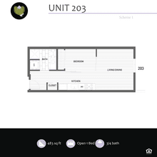 Open 1 Bed 203 floor plan