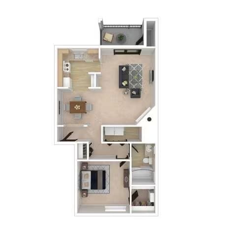 One Bedroom One Bath - 758 - Renovated H301 floor plan