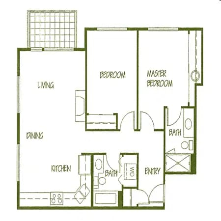 2 Bedroom 2 Bath A 503 floor plan