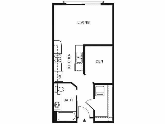 Studio 1 Bath S2 208 floor plan