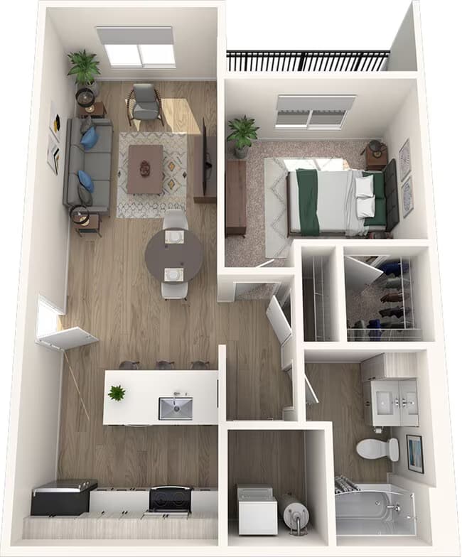 1X1 Bedroom B1 G108 floor plan