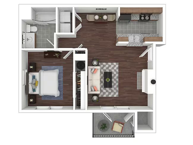 1x1 E-107 floor plan