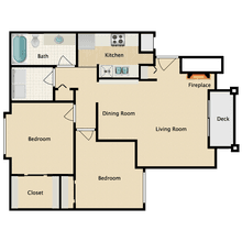 Two Bedroom One Bath floor plan
