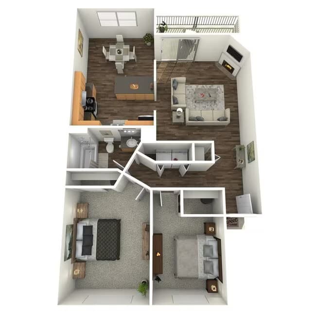 2 BED 1 BATH A07 floor plan