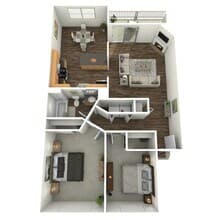2 BED 1 BATH B54 floor plan