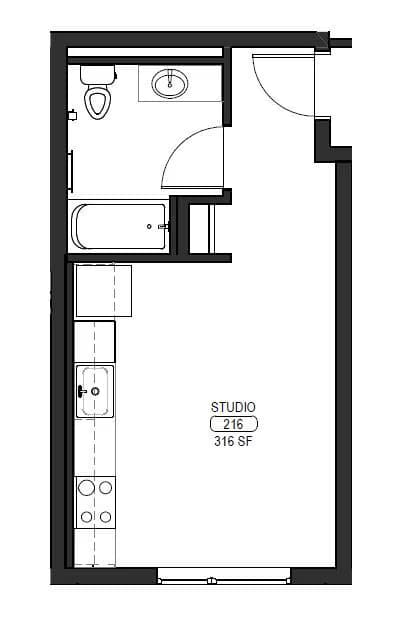 Studio F 2807-602 floor plan