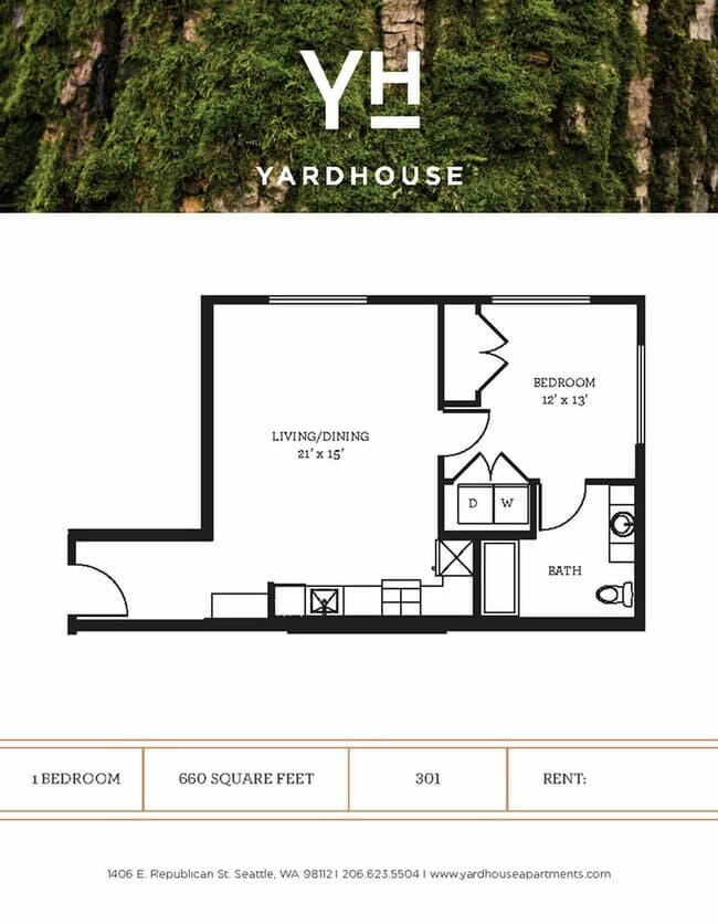 1 Bedroom floor plan