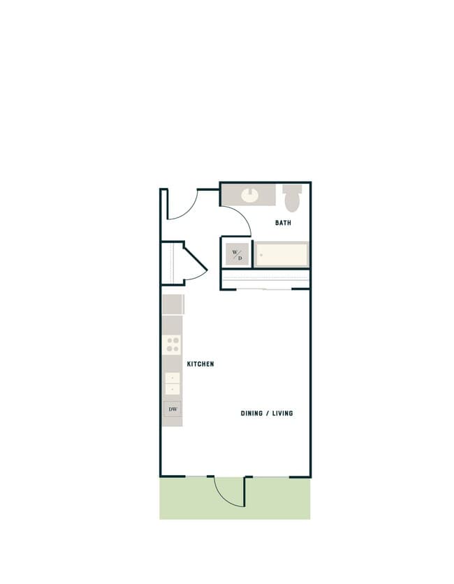 Studio, 1 Bath - East Apt B East-231 floor plan