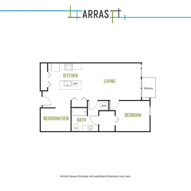 One Bed One Bath A 2 3-306 floor plan