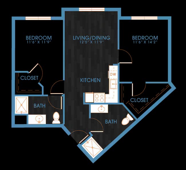 2x2 D 0111 floor plan