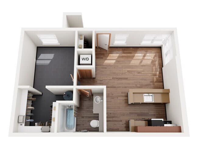 560 SF - 1 Bedroom 34-3404 floor plan