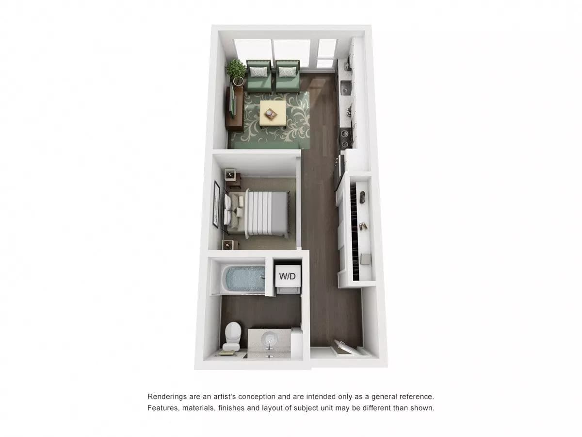 1x1 MFTE 335 floor plan