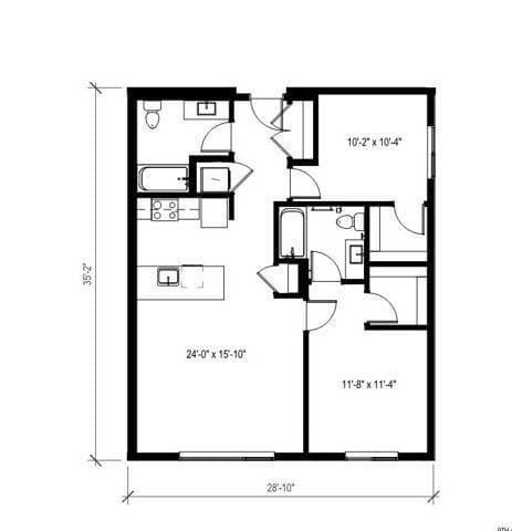 Two Bedroom Two Bath - 995 429 floor plan