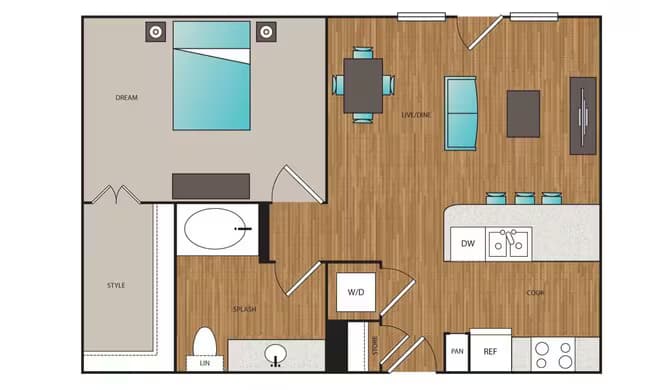 1x1 L 102 floor plan