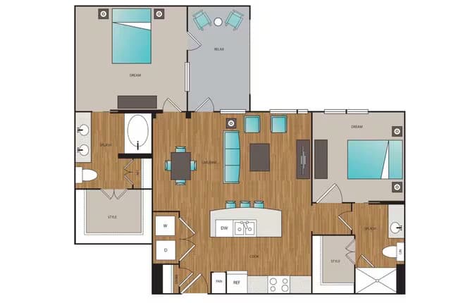 2x2 D 223 floor plan
