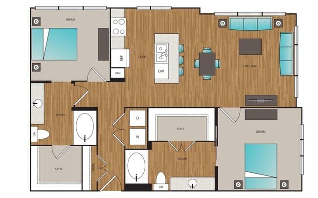 2x2 F 353 floor plan