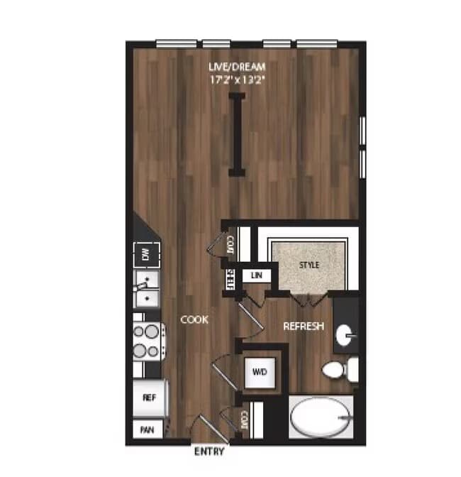 Phase II Studio A 201 floor plan