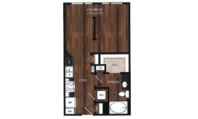 Phase II Studio F 401 floor plan