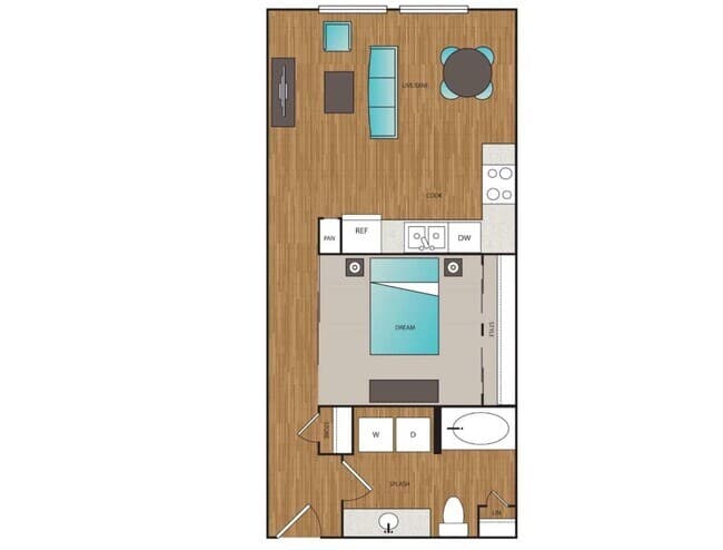Phase I Urban 1x1 F 749 floor plan