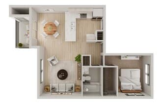 201 1X1 T -LG 266 floor plan
