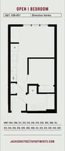 Open 1 Bedroom 406 floor plan