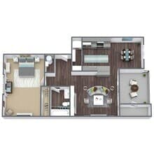 1 Bed - 1 Bath A102 floor plan
