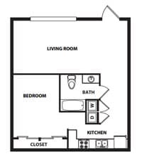 1x1 Loft L111 floor plan