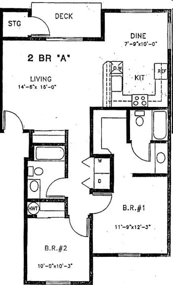 2 Bed 2 Bath G244 floor plan