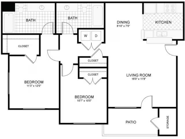 2x2 LG M-204 floor plan