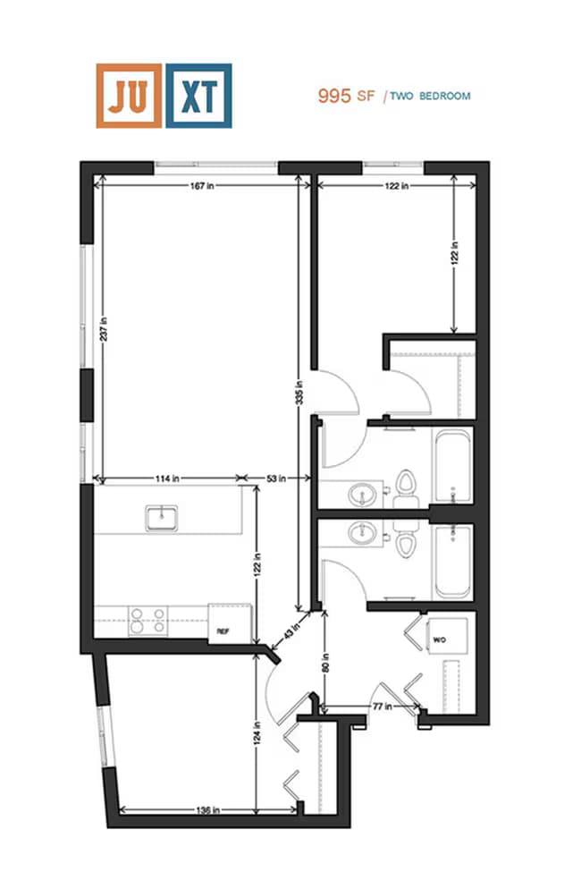 2x2 453 floor plan