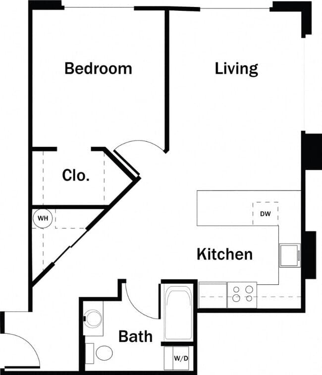 1 Bedroom, 1 Bath C 104 floor plan