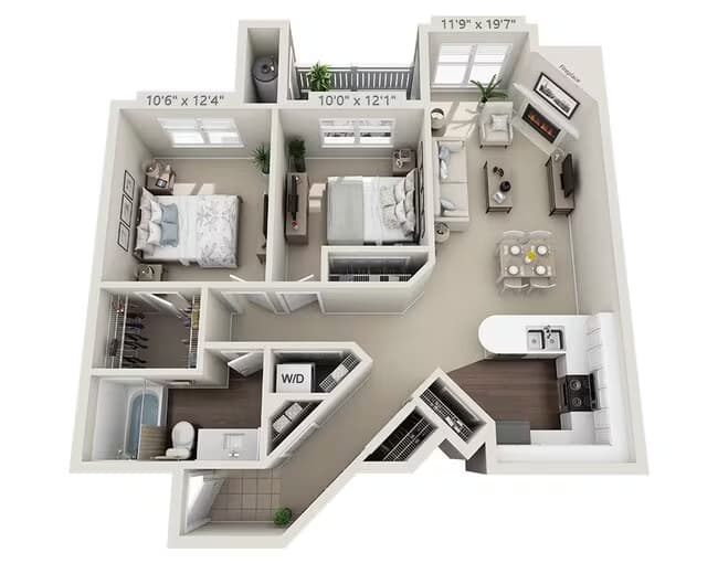 Unit A204 F307 floor plan