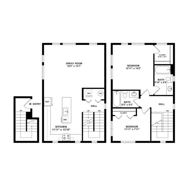 Two Bedroom P floor plan