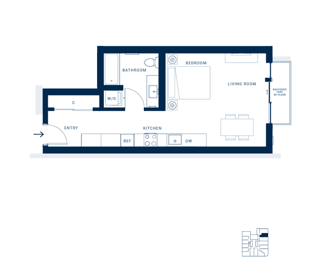 Studio F 412 floor plan