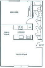 1x1 B12 floor plan
