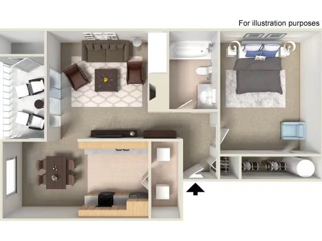 1x1 Premium N302 floor plan