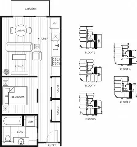 1 Bed • 50 Bath 315 floor plan