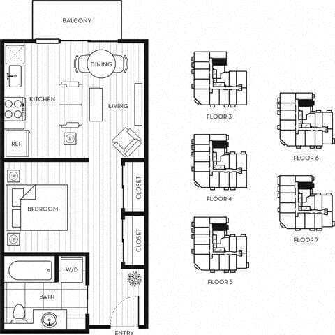 Open 1x1 B 404 floor plan