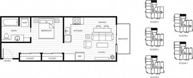 Open 1x1 C 402 floor plan