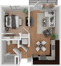 1BDRM, 1BTH 317 floor plan